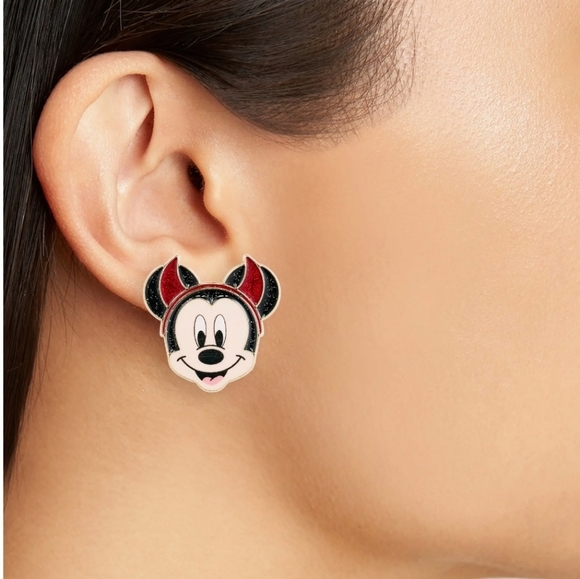 🔹️DISNEY 🔹️X BAUBLEBAR Halloween Devil stud Mickey Mouse Horns earrings - Picture 2 of 3